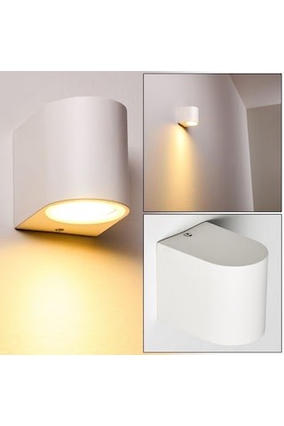 Tek Yönlü İç - Dış Mekan Dekoratif Aplik - Amber I Ampul Dahil Beyaz
