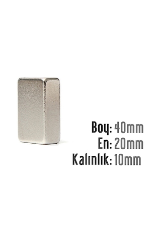 Çok Güçlü 40Mm X 20Mm X 10Mm Köşeli Süper Güçlü Neodyum Mıknatıs