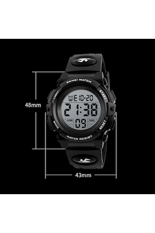 Novahub Skmeı 1258 Multifunction Outdoor Sports Night Light Waterproof Wrist Watch, Size: S Black Multi-color, Renkli Çok Renkli