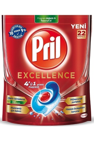 Pril Excellence 4 Ü 1 Arada 44 Kapsül 2 x 22'li Paket
