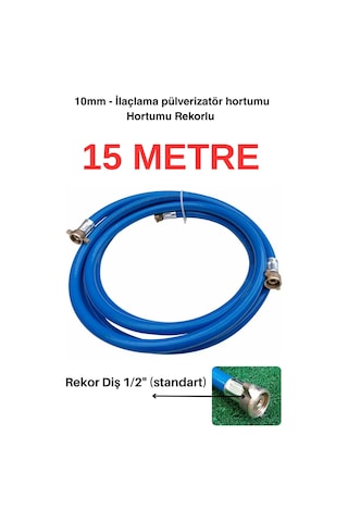 10 Mm Rekorlu Pülverizatör Basınçlı İlaçlama Hortumu - 15 Metre - 90 Bar 3/8" 10 Yüksek Kalite Diğer