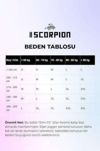 Plus Scorpion Erkek Slim Fit Pamuklu Eşofman Altı Yan Şerit Detaylı Günlük Siyah