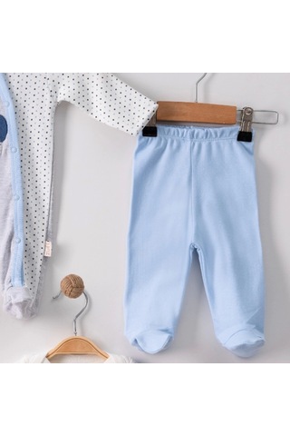 3 Ay Ayıcıklı Tulumlu Erkek Bebek 5'li Set Mavi