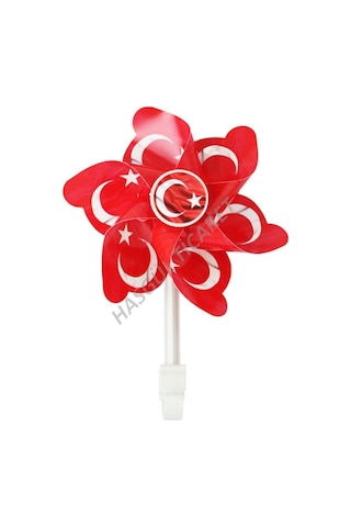 Hsgl Bisiklet Kırmızı Beyaz Ayyıldızlı Rüzgar Gülü Bisiklet Aksesuar