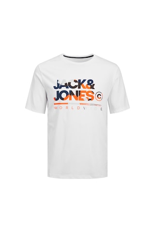 Jack & Jones Erkek Logo Baskili Kisa Kollu Tisört - Luke 12256785 White Beyaz