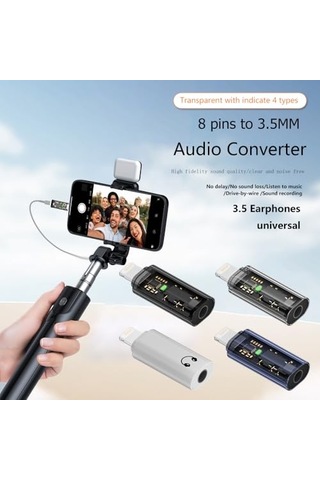 Lightning To Aux Kulaklık Çevirici Müzik Dinleme Mini Otg Dönüştürücü Otgal Genel