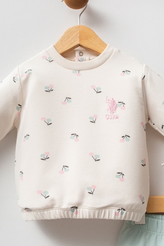 U.S. Polo Assn. Kız Bebek Krem Takım Krem