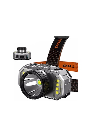 Peakstar Ps-010 800 Lümen Zoomlu Şarj Göstergeli Cob Led Usb Li Şarjlı Kafa Lambası Çok Renkli