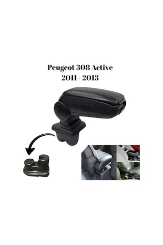 Peugeot 308 Active 2011 2012 2013 İkili Yuvarlak Bardaklık Uyumlu Araca Özel Kolçak Kol Dayama Siyah