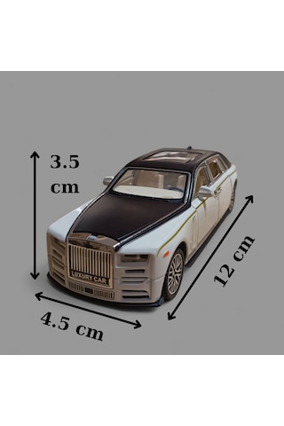 Metal Araba Çek Bırak Rolls Royce Krem Sesli Ve Işıklı Diğer