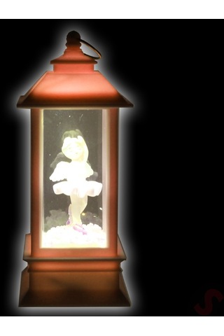 Uçuşan Simli,12,5cm X 5cm Led Işıklı Balerin Fener Küre - D