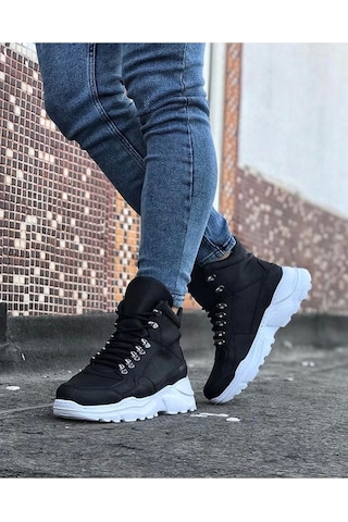 Wagoon Wg07 Siyah Renk Uzun Bağcıklı Bot Çok Renkli