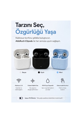 Açık Kulak Kablosuz Küpe Kulaklık - Charm Klips Tasarım Bluetooth Kulaklık