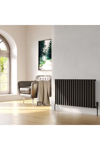 Lojimax Alüminyum Dekoratif Radyatör Albite 600x600mm 11 Dilim Dokulu Antrasit Gri 1331 W Yüksek Isıl Güç