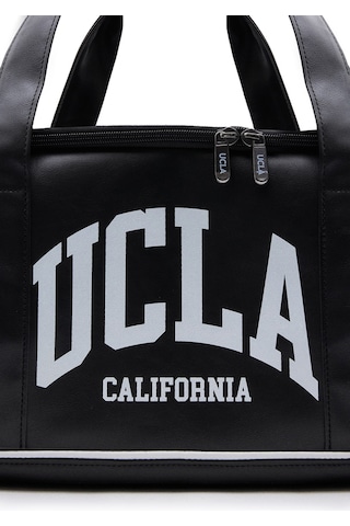 Ucla Tracy Siyah Suni Deri Baskılı - Unisex Çanta Siyah