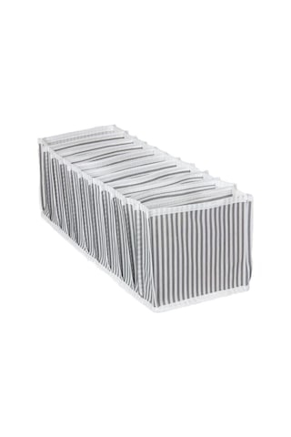 2 Adet 11 Bölmeli Çizgili Akordiyon Çok Amaçlı Çekmece Dolap İçi Organizer Düzenleyici 15x43x14 Cm M Gri
