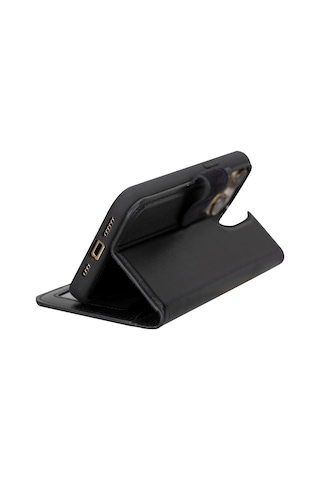 Apple Uyumlu iPhone 15 Pro Max Deri Cüzdanlı Kılıf Mwwn Rst1 Siyah