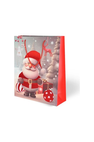 Yılbaşı Varak Baskılı Lüks Karton Çanta 26x32 - Noel