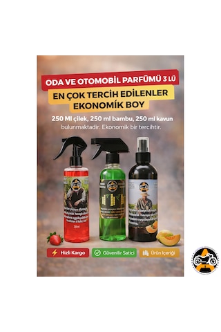 Çilek Bambu Kavun Oda Ve Otomobil 3 Lü Ekonomik Paket Çilek