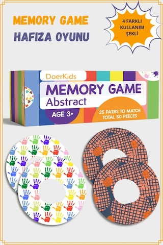 Doerkids Abstract Memory Game Eşleştirme Beceri Hafıza Oyunu 4 Farklı Kullanım