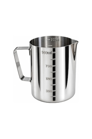 Premium Paslanmaz Çelik Ölçü Ve Karıştırma Kabı 900 Ml Sütlük, Süt Potu, Barista Ölçü Kabı Çok Renkli