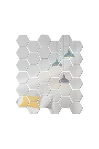 Moveevo 36 Adet Gümüş Akrilik Altıgen Yansıtmali Duvar Sticker, Dıy Ev Dekorasyon, Çocuk Odası/yatak Odası/banyo Uygun, Koruyucu Filmi Ve Çift Taraflı Bant İçerir, 10x8.5x5cm Çok Renkli
