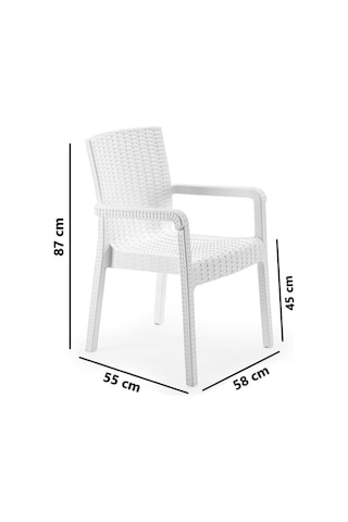 Sy-2527 Royale Hasır Desenli Rattan Bahçe Koltuk Sandalye 4'lü Set Çok Renkli