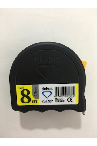 Dekor Şerit Metre Siyah 8m 25 MM 307