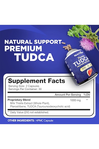 Nutrivein Tudca Milk Thistle Liver Wellness Support 1000 Mg - 60 Caps