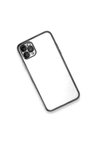 Apple iPhone Uyumlu 11 Pro Max Kılıf Lensli Silikon - Gümüş Çok Renkli