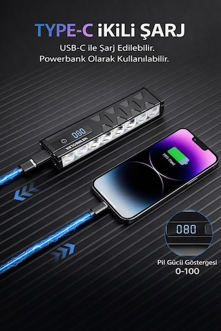 Usb Şarjlı Profesyonel Bisiklet Farı 10000 Lümen 10000 Mah Su Geçirmez Scooter Motosiklet Farı Siyah
