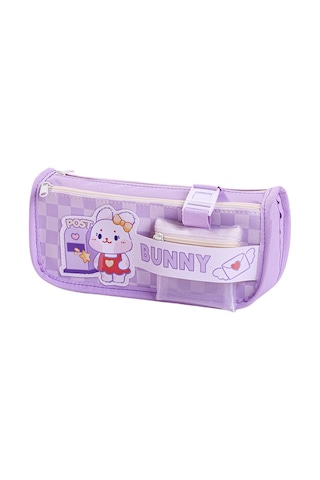 Aurora Mor Tavşan Büyük Kapasiteli Kalemçantasıöğrenci Sevimli Kır Tasiye Çantası Mor
