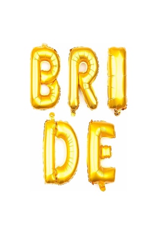 Gold Renkli Bride 100 Cm Büyük Boy Folyo Balon Bride Seti
