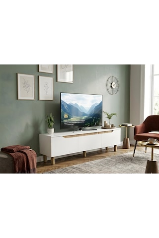 Pema Home %100 Mdf Konsol Çok Amaçlı Dolap Vitrin Beyaz