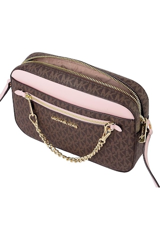 Michael Kors Jet Set Kadın Logolu Çapraz Omuz Çantası 35s1gttc9b Kahverengi - Pembe