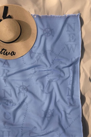 Favora Trend %100 Pamuk Kabartmalı Plaj Havlusu - Mavi