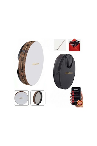 Midex Br-911 Kaliteli Bendir Def Akort Ayarlı El Tutma Oyuklu Çantalı