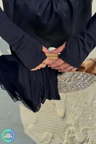 Kahijab Coast Sörf 4'lü Tesettür Mayo - Siyah Siyah