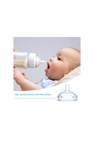 Neevoyu Comotomo Biberon Uyumlu Yemek Dereceli Silikon Emzik - Çift Havuzlu Gaz Önleyici, Toz Koruyucu Kutulu Suyumlu Olmayan