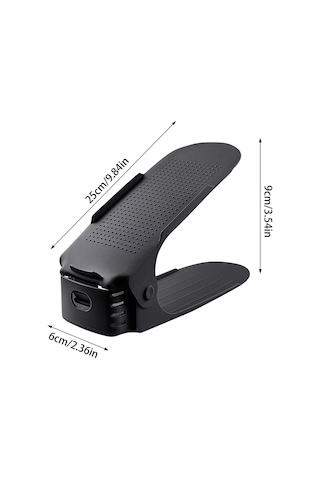 Monyee Duvar Montlu Çift Katlı Çok Fonksiyonlu Ayaklık Rafı - Pp Malzeme, Kurulumsuz, Boşluk Tasarrufu, Siyah 10 Adet