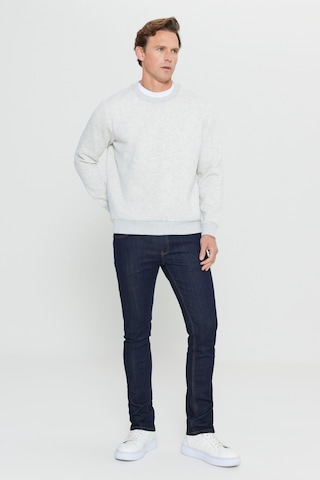 Ac&Co / Altınyıldız Classics Standart Fit Bisiklet Yaka Erkek Sweatshirt - Kar Melanj Kar Beyaz