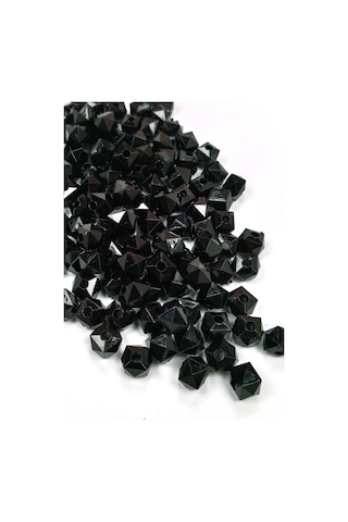 Küp Boncuk İçten Boncuklu Bileklik Çanta Boncuğu 10 Mm 50 Gr Siyah - Bnc457