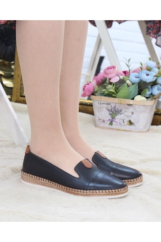 Nesil Shoes Syg P01 Siyah Hakiki Deri Kadın Ayakkabı-siyah Siyah
