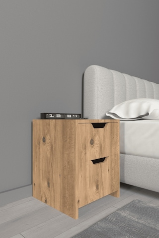 Lavellan Niva 2 Çekmeceli Modern Komodin Yatak Odası Başucu Sehpası Atlantik Çam