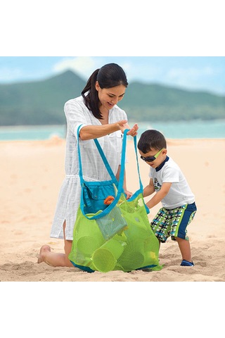 Ruicoo Çocuk Plaj Çantası - Kum Ve Su Geçirmez Hızlı Toplama Torbası 45x30x45cm Yeşil