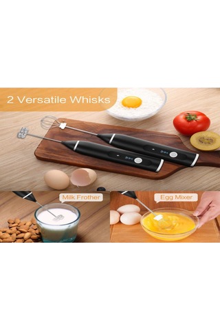 Xindoker Usb Şarjlı El Tipi Krema Çırpıcı - Ev Kullanıma Mini Elektrikli Karıştırıcı, Ev Fırıncılığı Aleti, Siyah Siyah