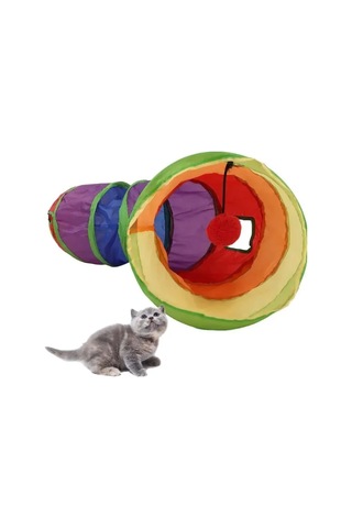 1 Adet Kedi Oyun Tüneli 117 Cm Polyester Katlanabilir