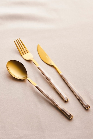 Karaca  Arete Gold 6 Kişilik 18 Parça Çatal Kaşık Bıçak Takımı