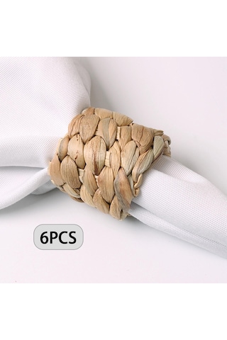 Homyl 6x El Yapımı Peçete Halkaları Peçetelik 5.4x5cm Haki