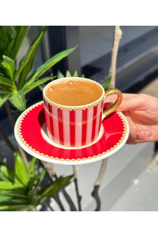 2 Kişilik Red Double Kahve Fincanı-5152 Kırmızı